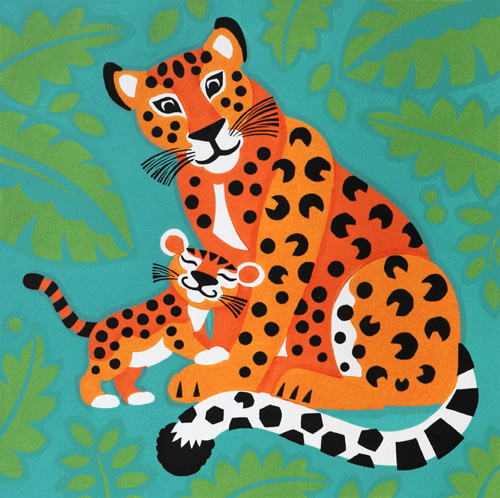 'Leopard Love' - Linocut and Screenprint, Josephine Sumner