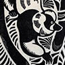 'Black and White Ruffed Lemurs' - Woodcut print on  Kozu shi Japanese hand made paper - Edition of 30. Image size approx 22x32cm