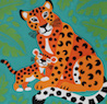 'Leopard Love' - Linocut/Screen print - Edition of 50. Image size 23x23cm