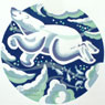'Under the Ice' - Linocut - Edition of 50. Image size approx 30x30cm  /><br /> Prize Winner at Pound Arts Open 2011